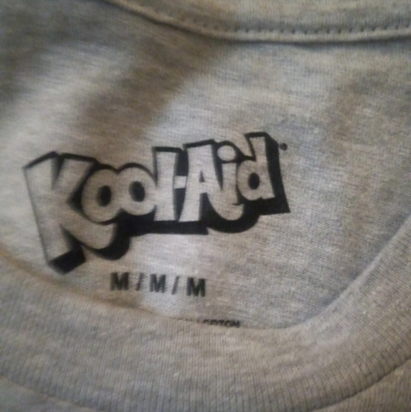 Kool-Aid T-Shirt Gray Logo Crew Neck Short Sleeve Shirt Young Men’s Size M NEW - Picture 3 of 5